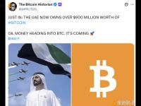 阿联酋目前持有价值超 9 亿美元的比特币