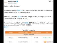 Strategy盈利61.5亿美元，Bitmine亏损45.2亿美元，Forward亏损7.11亿美元