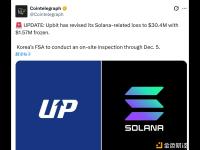 Upbit已将其与Solana相关的损失金额修正为3040万美元
