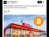 瑞士连锁超市巨头Spar开始支持比特币及加密货币支付