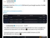 “1011内幕巨鲸”买入14066枚ETH，价值3993万美元