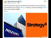 日本瑞穗金融集团重申 Strategy 买入评级，目标价 484 美元