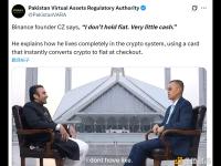 赵长鹏：不持有法币，日常使用加密货币挂钩Visa卡