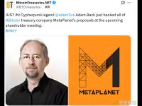 密码朋克传奇人物Adam Back支持MetaPlanet的所有提议