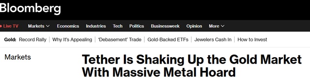 图片[1] - 黄金市场重大信号！彭博：凭借巨额黄金储藏 这家加密巨头正撼动金市格局