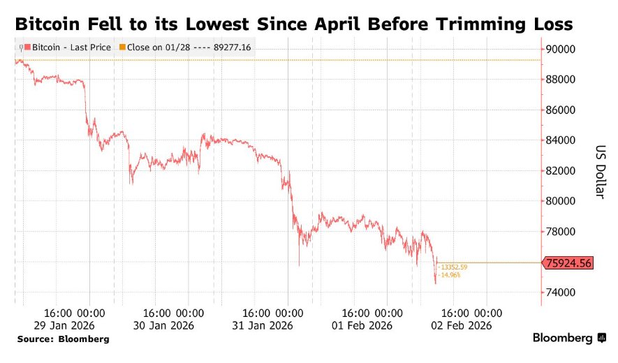 图片[1] - “风险资产风向标”发出重大警报! 加密市场流动性告急 比特币暴跌至特朗普重返白宫以来最低